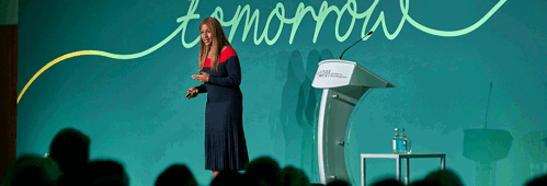 Karen Blackett speaking at WiPM 2025