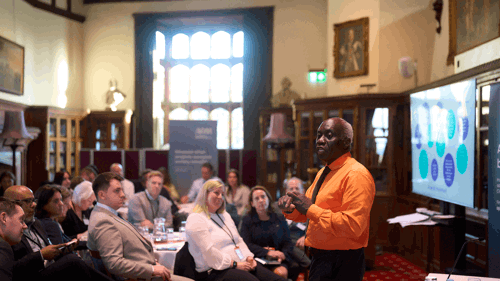 Eddie Obeng speaking at the APM Windsor Project Summit